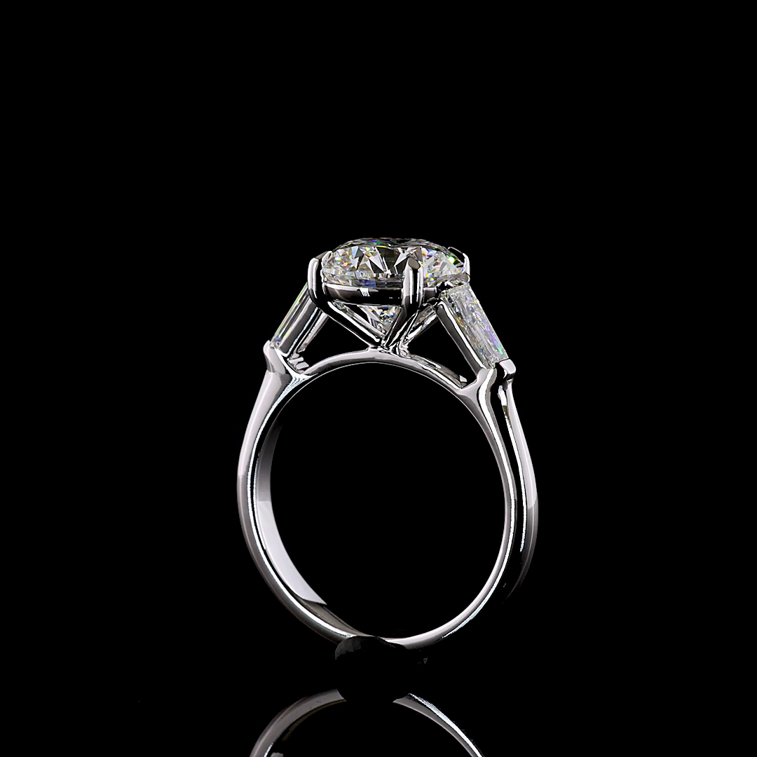 3.63 CTTW Round Lab Grown Diamond 3 Stones Ring Sz. 7 (E Color and VS1 Clarity)
