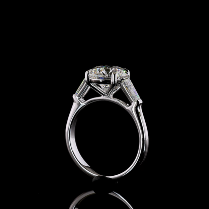 3.63 CTTW Round Lab Grown Diamond 3 Stones Ring Sz. 7 (E Color and VS1 Clarity)