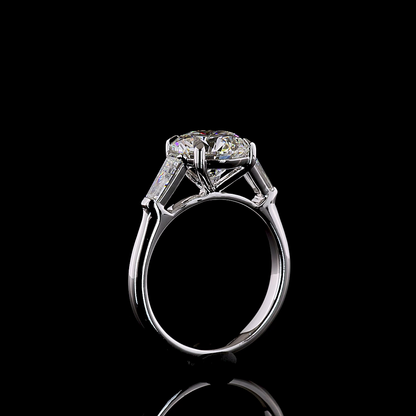 3.63 CTTW Round Lab Grown Diamond 3 Stones Ring Sz. 7 (E Color and VS1 Clarity)