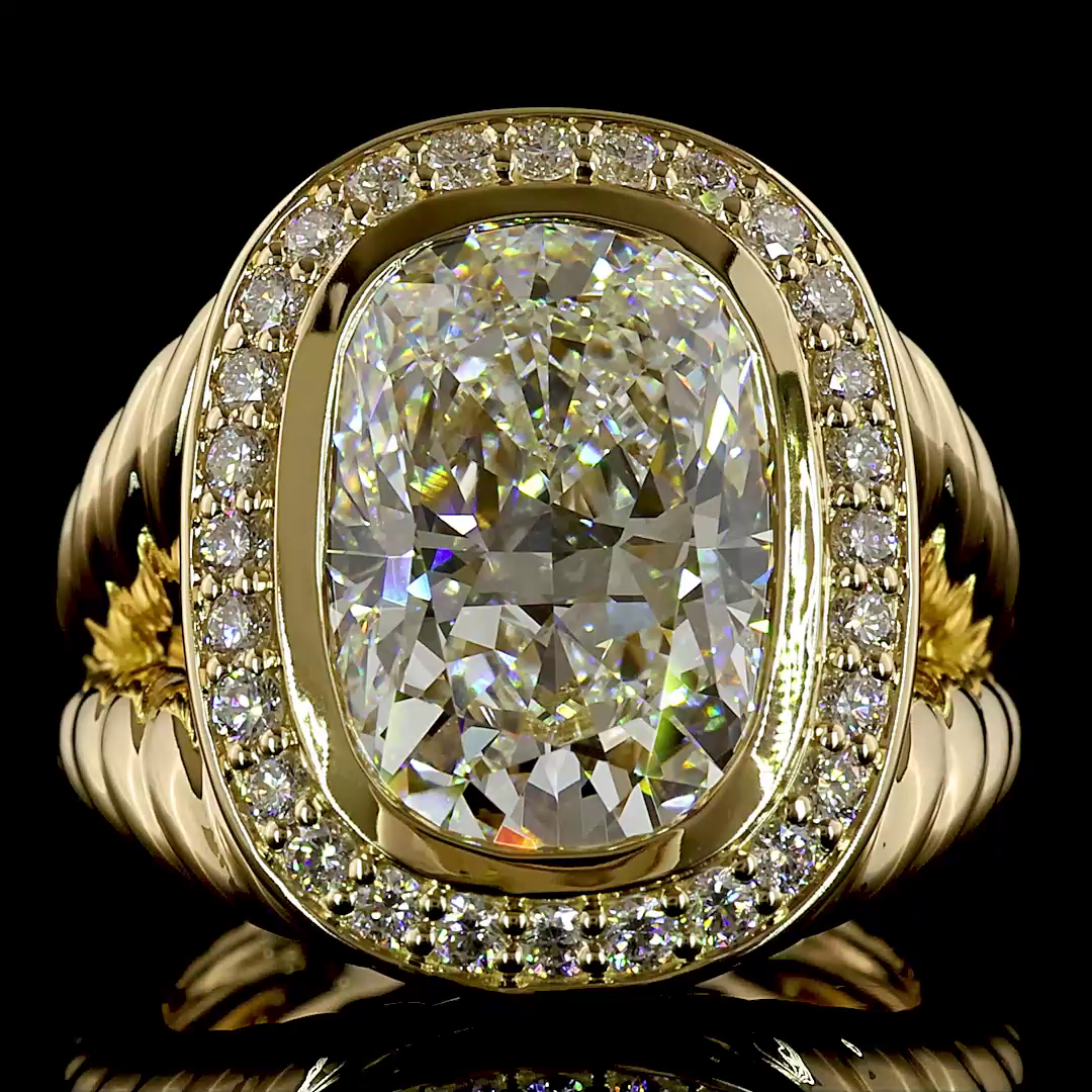 7.67 CTTW Cushion Brilliant Lab Grown Diamond 55 Ring Sz. 6.5 (F Color and VS1 Clarity)