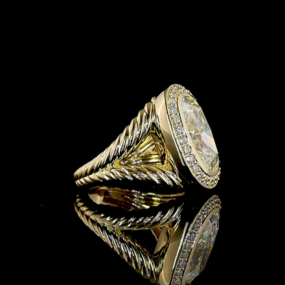 7.67 CTTW Cushion Brilliant Lab Grown Diamond 55 Ring Sz. 6.5 (F Color and VS1 Clarity)
