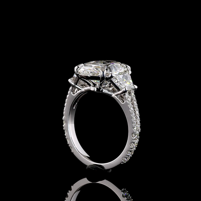 6.69 CTTW Oval Lab Grown Diamond Split Shank Ring Sz. 6.5 (F Color and VS1 Clarity)