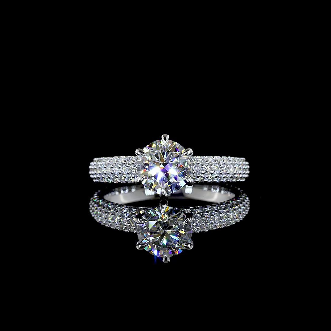 1.87 CTTW Round Lab Diamond Solitaire Diamond Shank Ring (D Color and VS1 Clarity)