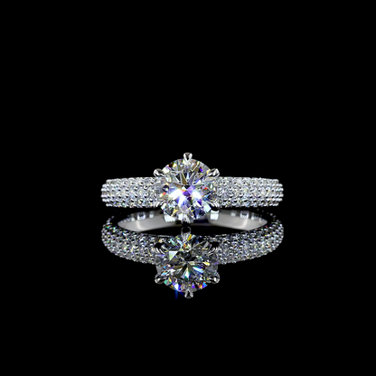 1.87 CTTW Round Lab Diamond Solitaire Diamond Shank Ring (D Color and VS1 Clarity)