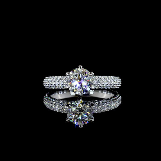 1.87 CTTW Round Lab Diamond Solitaire Diamond Shank Ring (D Color and VS1 Clarity)