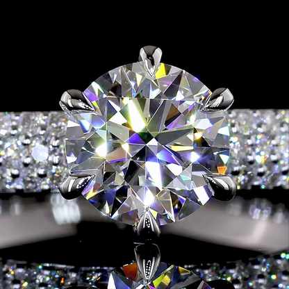1.87 CTTW Round Lab Diamond Solitaire Diamond Shank Ring (D Color and VS1 Clarity)