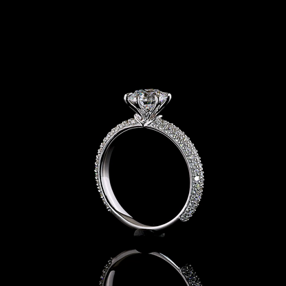 1.87 CTTW Round Lab Grown Diamond Solitaire Diamond Shank Ring Sz. 6.5 (D Color and VS1 Clarity)