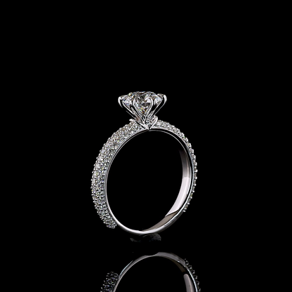 1.87 CTTW Round Lab Diamond Solitaire Diamond Shank Ring (D Color and VS1 Clarity)