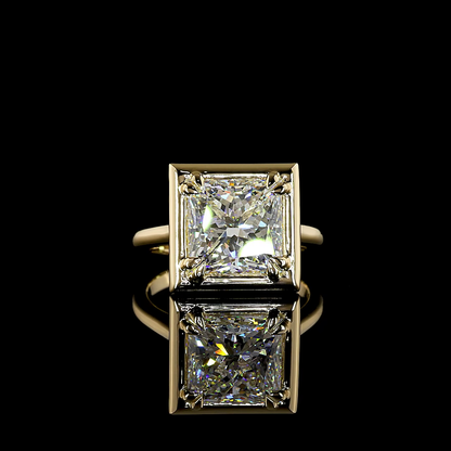 5.12 CT Princess Lab Grown Diamond Solitaire Ring Sz. 6.5 (F Color and VS1 Clarity)