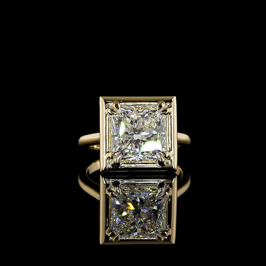 5.12 CT Princess Lab Grown Diamond Solitaire Ring Sz. 6.5 (F Color and VS1 Clarity)