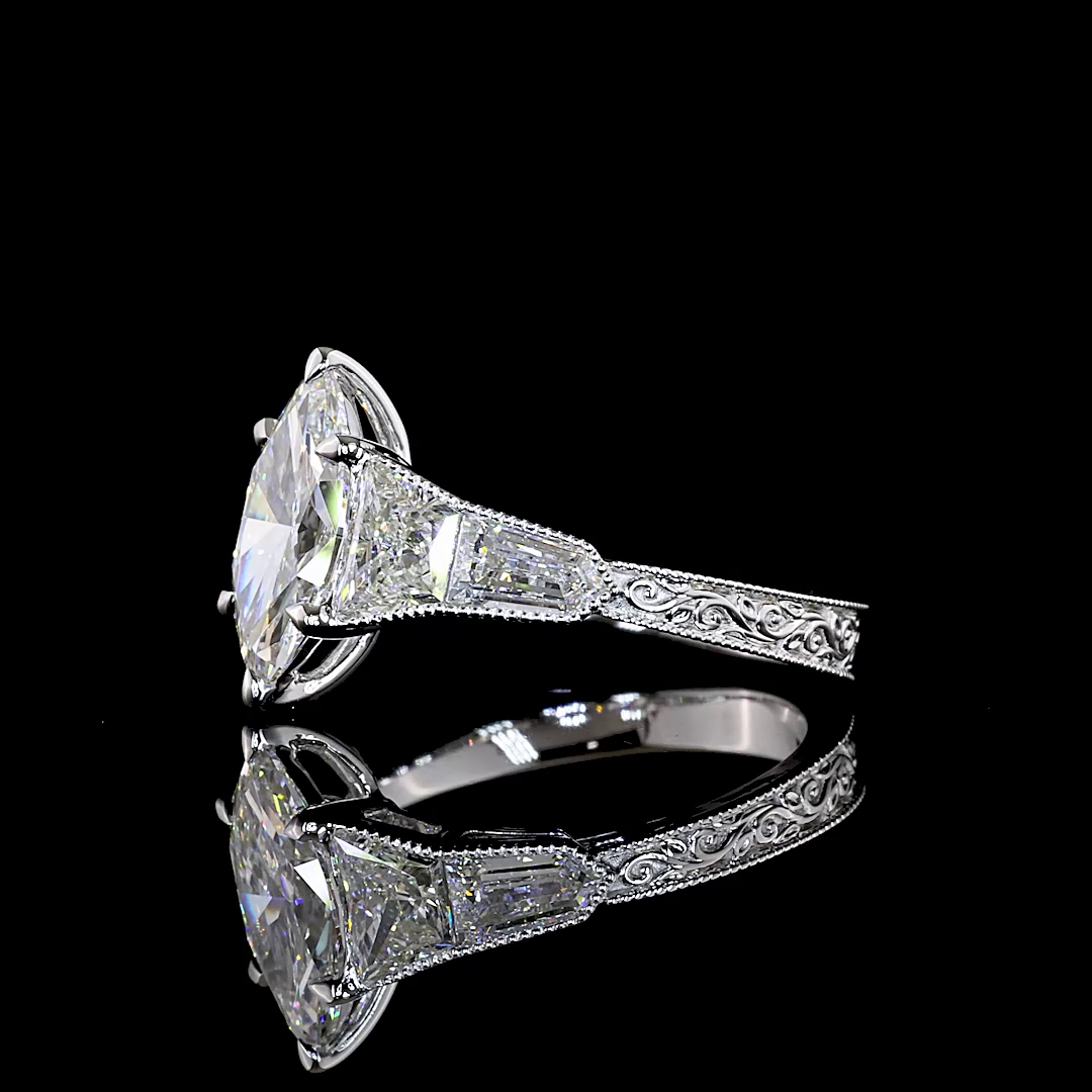 2.94 CTTW MIX Lab Grown Diamond 5 Stones Ring Sz. 6 (F Color and VS1 Clarity)