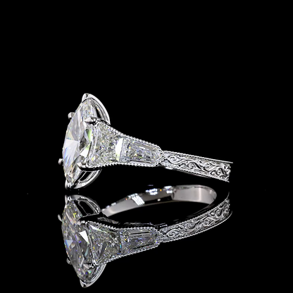 2.94 CTTW MIX Lab Grown Diamond 5 Stones Ring Sz. 6 (F Color and VS1 Clarity)