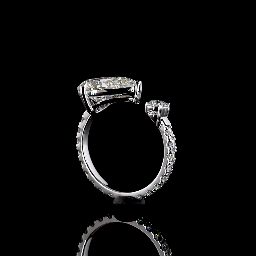 4.02 CTTW Pear Lab Grown Diamond 58 Ring Sz. 6 (E Color and VS1 Clarity)