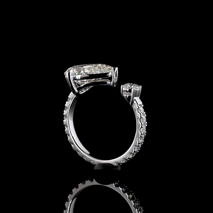4.02 CTTW Pear Lab Grown Diamond 58 Ring Sz. 6 (E Color and VS1 Clarity)