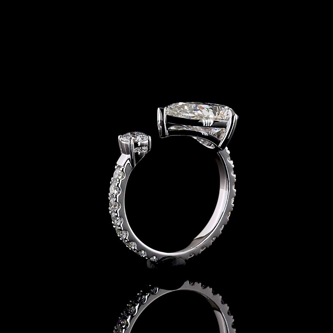 4.02 CTTW Pear Lab Grown Diamond 58 Ring Sz. 6 (E Color and VS1 Clarity)