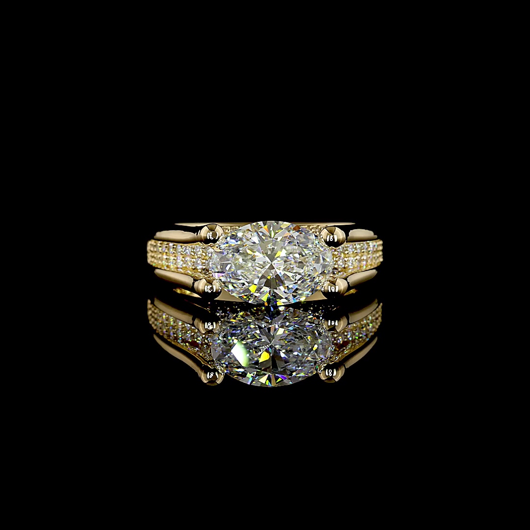 2.49 CTTW Oval Lab Grown Diamond Hidden Halo Ring Sz. 6.5 (E Color and VS1 Clarity)