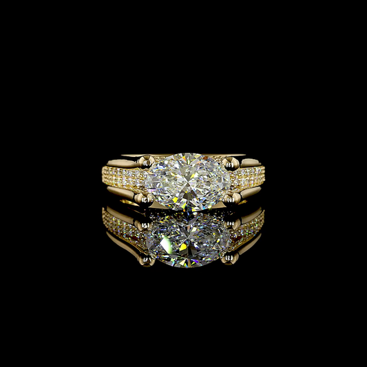 2.49 CTTW Oval Lab Grown Diamond Hidden Halo Ring Sz. 6.5 (E Color and VS1 Clarity)