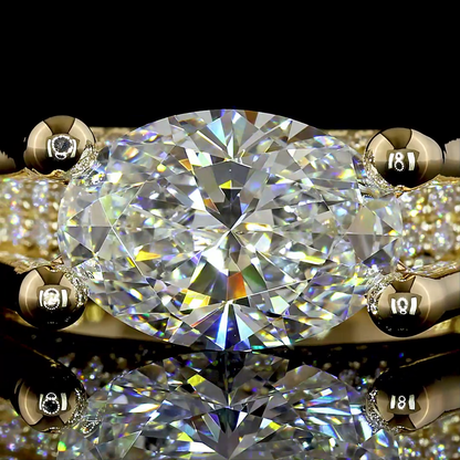 2.49 CTTW Oval Lab Grown Diamond Hidden Halo Ring Sz. 6.5 (E Color and VS1 Clarity)
