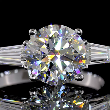 2.60 CTTW Round Lab Grown Diamond 3 Stones Ring Sz. 5.5 (E Color and VS1 Clarity)