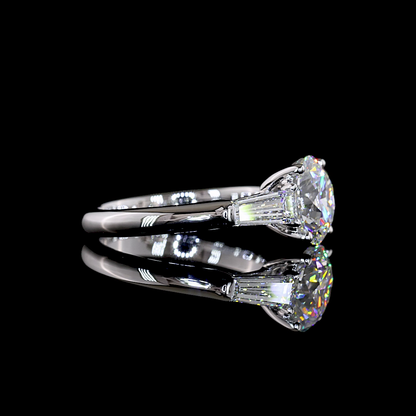 2.60 CTTW Round Lab Grown Diamond 3 Stones Ring Sz. 5.5 (E Color and VS1 Clarity)