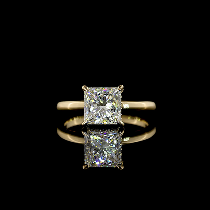 2.17 CTTW Princess Lab Grown Diamond Hidden Halo Ring Sz. 6.5 (F Color and VS1 Clarity)