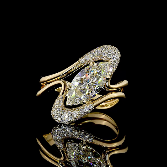 2.15 CTTW Marquise Lab Grown Diamond Special Ring Sz. 6.5 (F Color and VS1 Clarity)