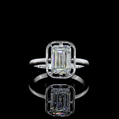 2.01 CT Emerald Lab Grown Diamond Solitaire Ring Sz. 5.5 (E Color and VVS2 Clarity)