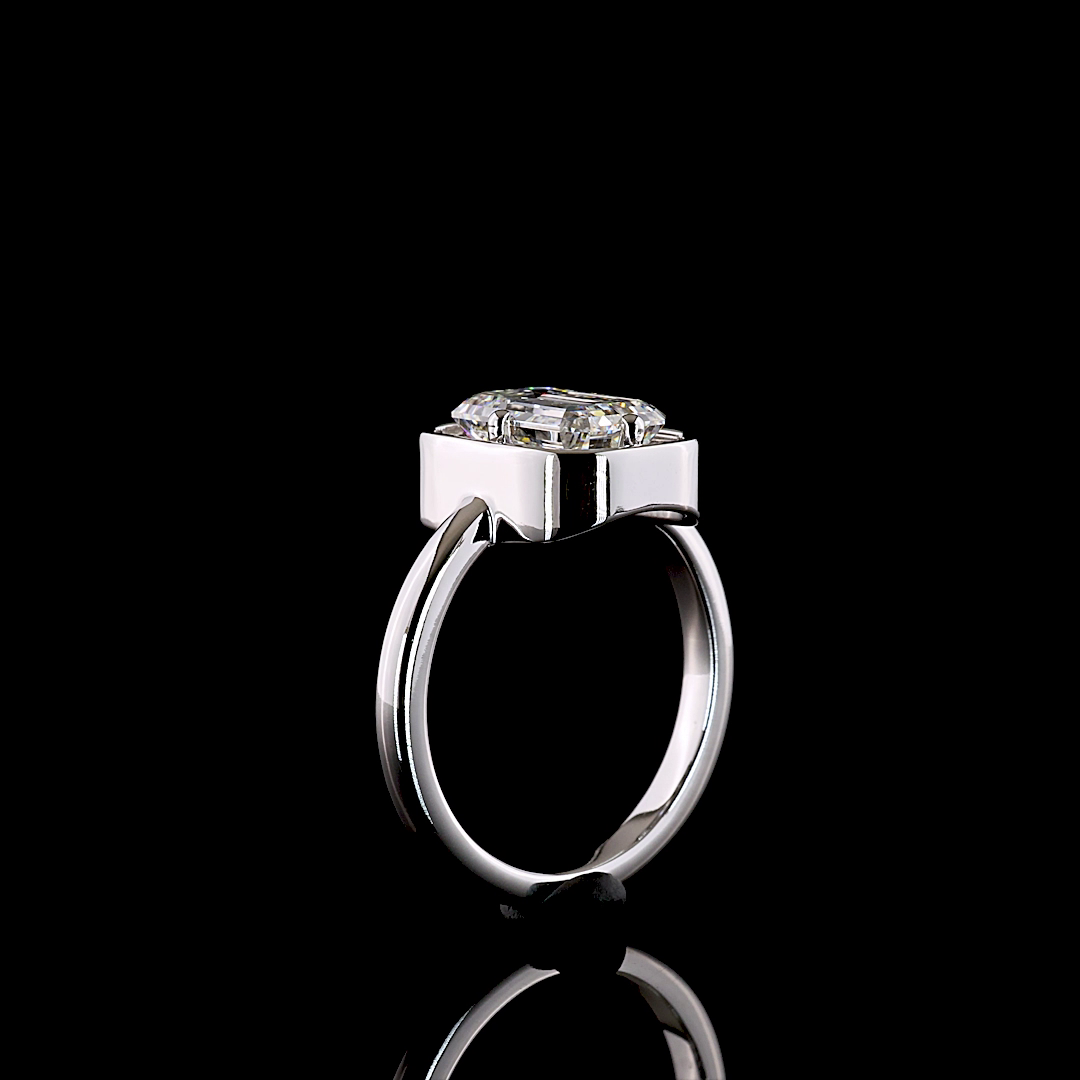 2.01 CT Emerald Lab Grown Diamond Solitaire Ring Sz. 5.5 (E Color and VVS2 Clarity)