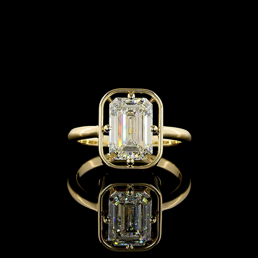 2.54 CT Emerald Lab Grown Diamond Solitaire Ring Sz. 6 (F Color and VS1 Clarity)