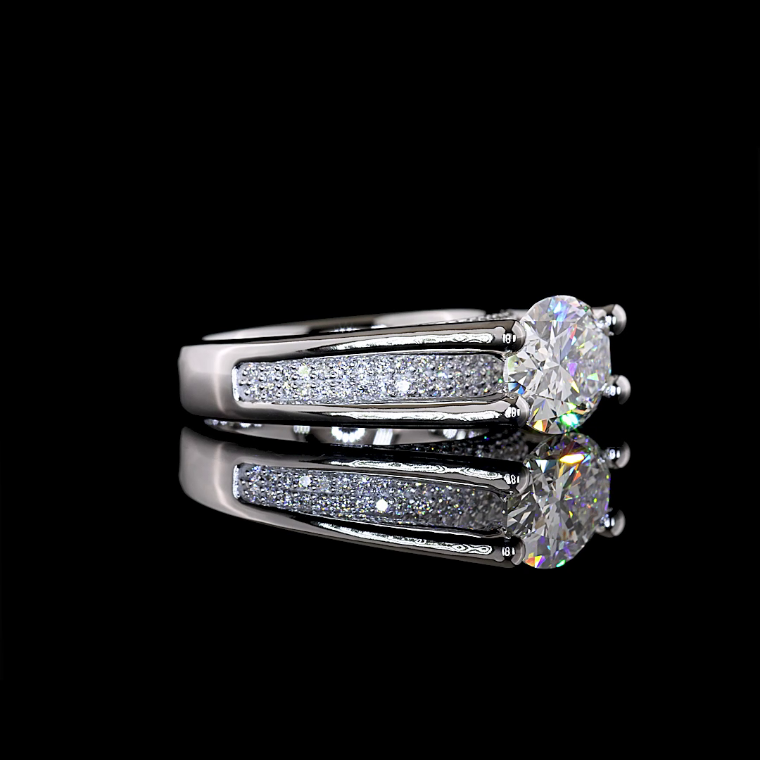 3.01 CTTW Oval Lab Grown Diamond Hidden Halo Ring Sz. 6.5 (F Color and VVS2 Clarity)