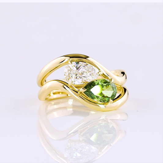 0.74 CT Pear Lab Grown Diamond Solitaire Ring Sz. 6.5 (E Color and VS1 Clarity)