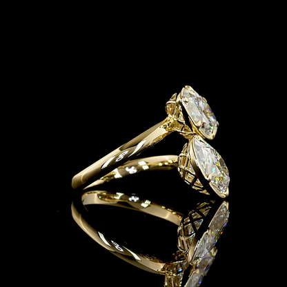 7.04 CTTW Oval Lab Grown Diamond Toi et Moi Ring Sz. 6.5 (F Color and VS1 Clarity)