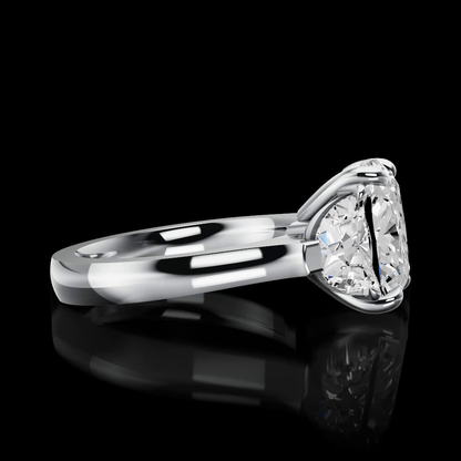 3.03 CTTW Cushion Modified Lab Grown Diamond 3 Stones Ring Sz. 4.25 (F Color and VS2 Clarity)