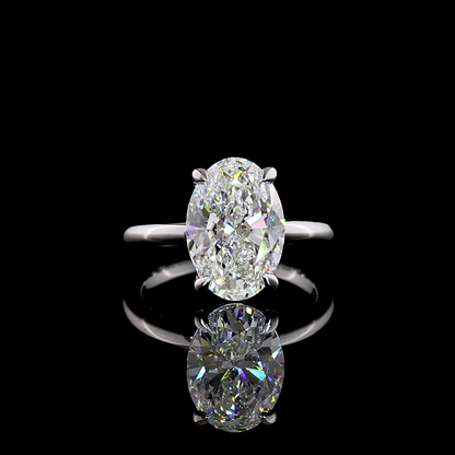 4.21 CT Oval Lab Grown Diamond Solitaire Ring Sz. 6.5 (F Color and VS1 Clarity)