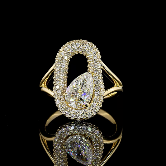 2.12 CTTW Pear Lab Grown Diamond Special Ring Sz. 6.5 (E Color and VVS2 Clarity)