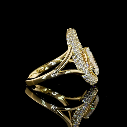 2.12 CTTW Pear Lab Diamond Special Ring (E Color and VVS2 Clarity)