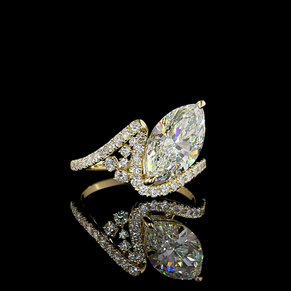3.48 CTTW Marquise Lab Diamond Special Ring (F Color and VS1 Clarity)