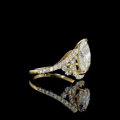 3.48 CTTW Marquise Lab Diamond Special Ring (F Color and VS1 Clarity)