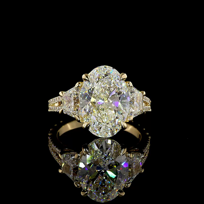 6.97 CTTW Oval Lab Grown Diamond Split Shank Ring Sz. 6.5 (F Color and VS1 Clarity)