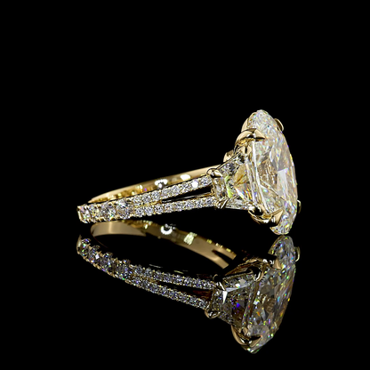 6.97 CTTW Oval Lab Grown Diamond Split Shank Ring Sz. 6.5 (F Color and VS1 Clarity)