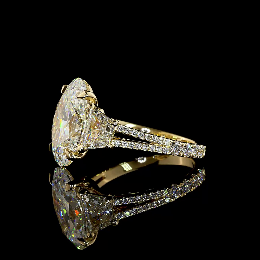 6.97 CTTW Oval Lab Grown Diamond Split Shank Ring Sz. 6.5 (F Color and VS1 Clarity)