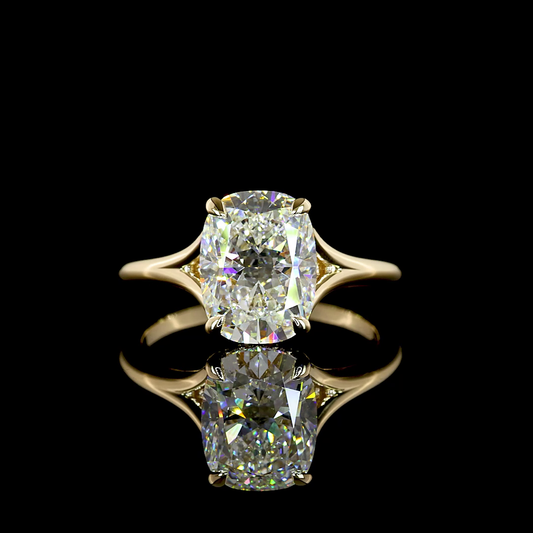3.17 CTTW Cushion Brilliant Lab Grown Diamond Hidden Halo Ring Sz. 6.5 (F Color and VS1 Clarity)