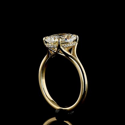 3.17 CTTW Cushion Brilliant Lab Grown Diamond Hidden Halo Ring Sz. 6.5 (F Color and VS1 Clarity)