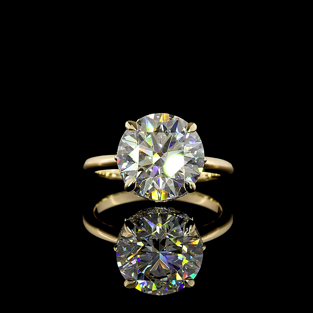 5.42 CTTW Round Lab Grown Diamond Hidden Halo Ring Sz. 6.5 (F Color and VS1 Clarity)
