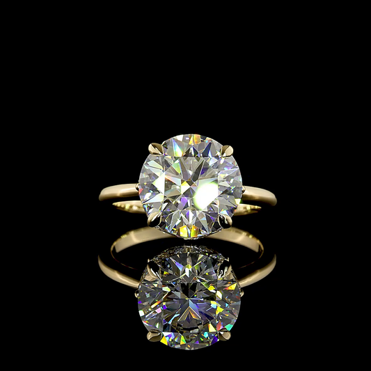 5.42 CTTW Round Lab Grown Diamond Hidden Halo Ring Sz. 6.5 (F Color and VS1 Clarity)