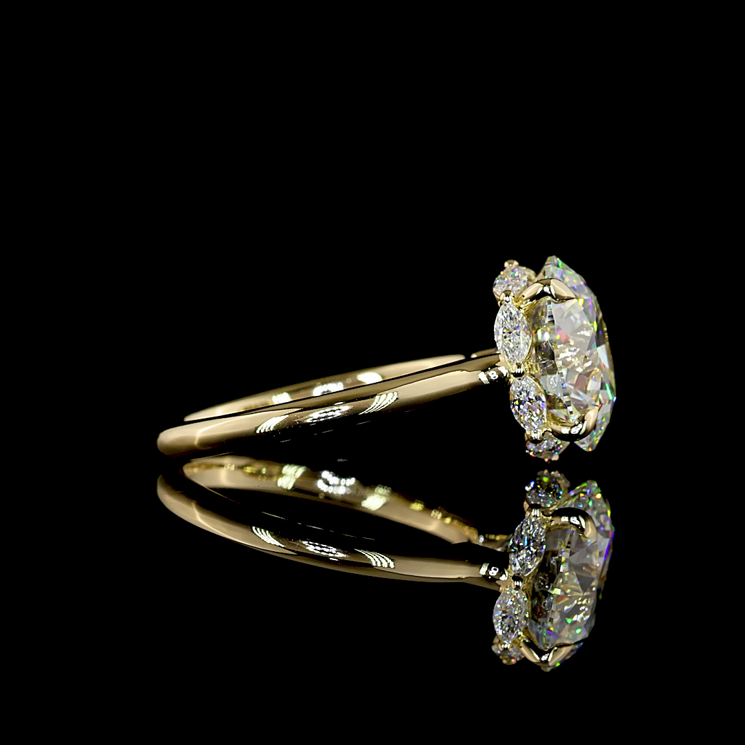 5.42 CTTW Round Lab Grown Diamond Hidden Halo Ring Sz. 6.5 (F Color and VS1 Clarity)