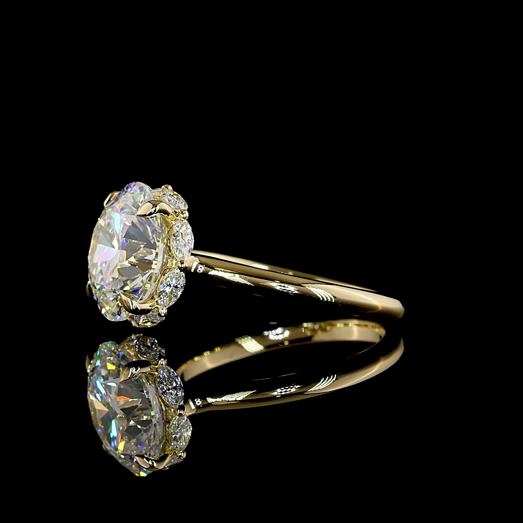5.42 CTTW Round Lab Grown Diamond Hidden Halo Ring Sz. 6.5 (F Color and VS1 Clarity)