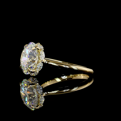 5.42 CTTW Round Lab Grown Diamond Hidden Halo Ring Sz. 6.5 (F Color and VS1 Clarity)