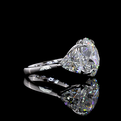 11.69 CTTW Round Lab Grown Diamond 3 Stones Ring Sz. 4 (E Color and VS1 Clarity)