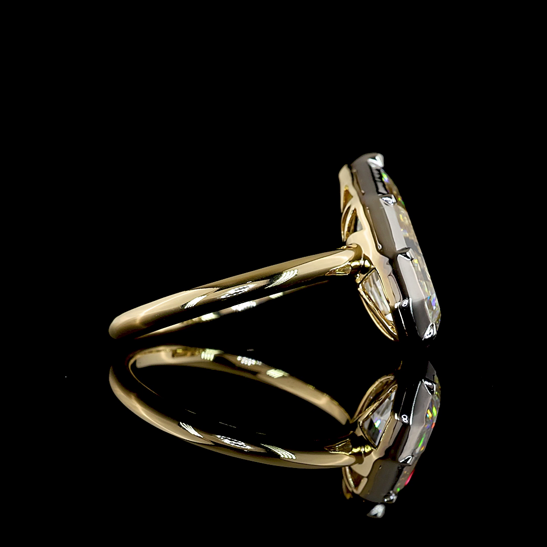 3.65 CT STEP PEAR Lab Grown Diamond Solitaire Ring Sz. 6.5 (F Color and VVS2 Clarity)